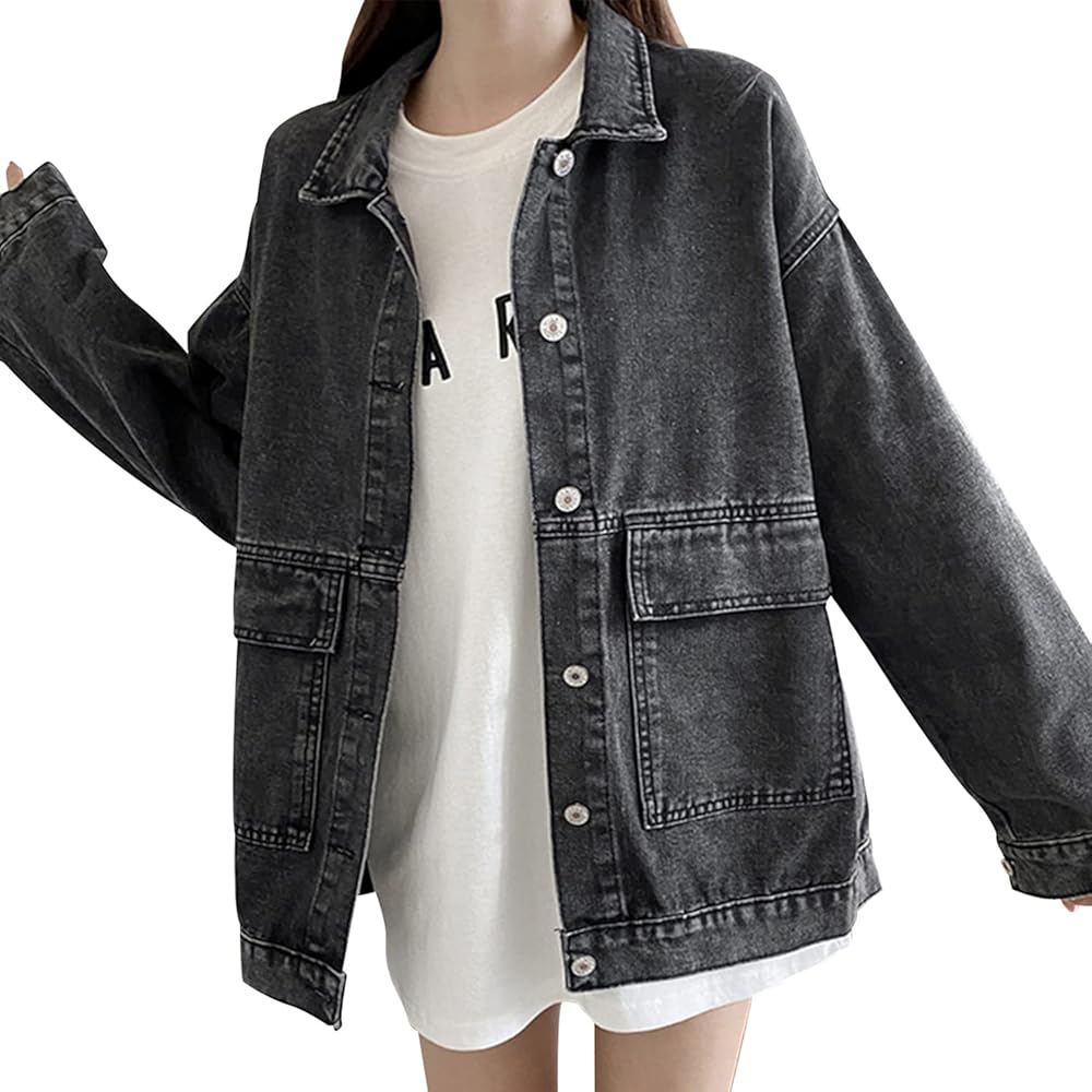 Amazon | [Missmo] デニムジャケット レディース ゆったり